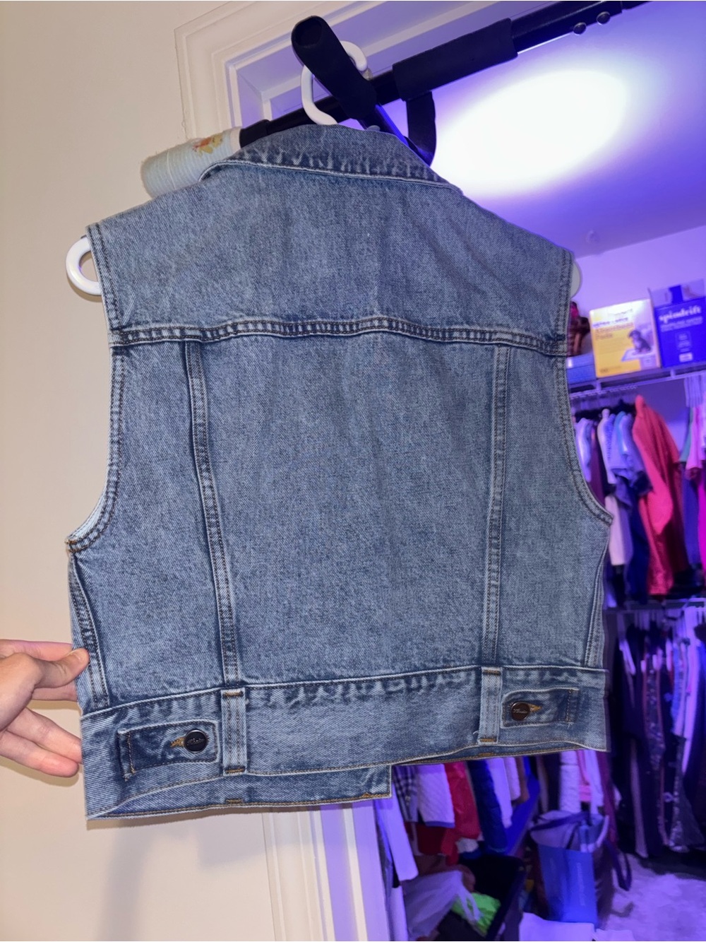 KHAITE Light Blue Stonewash Denim Vest - Picture 3 of 3